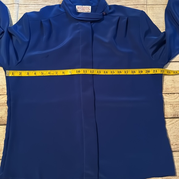 Vintage Sophisticates by Pendleton Petite Button Down Blouse Size 16 Blue - Picture 13 of 14